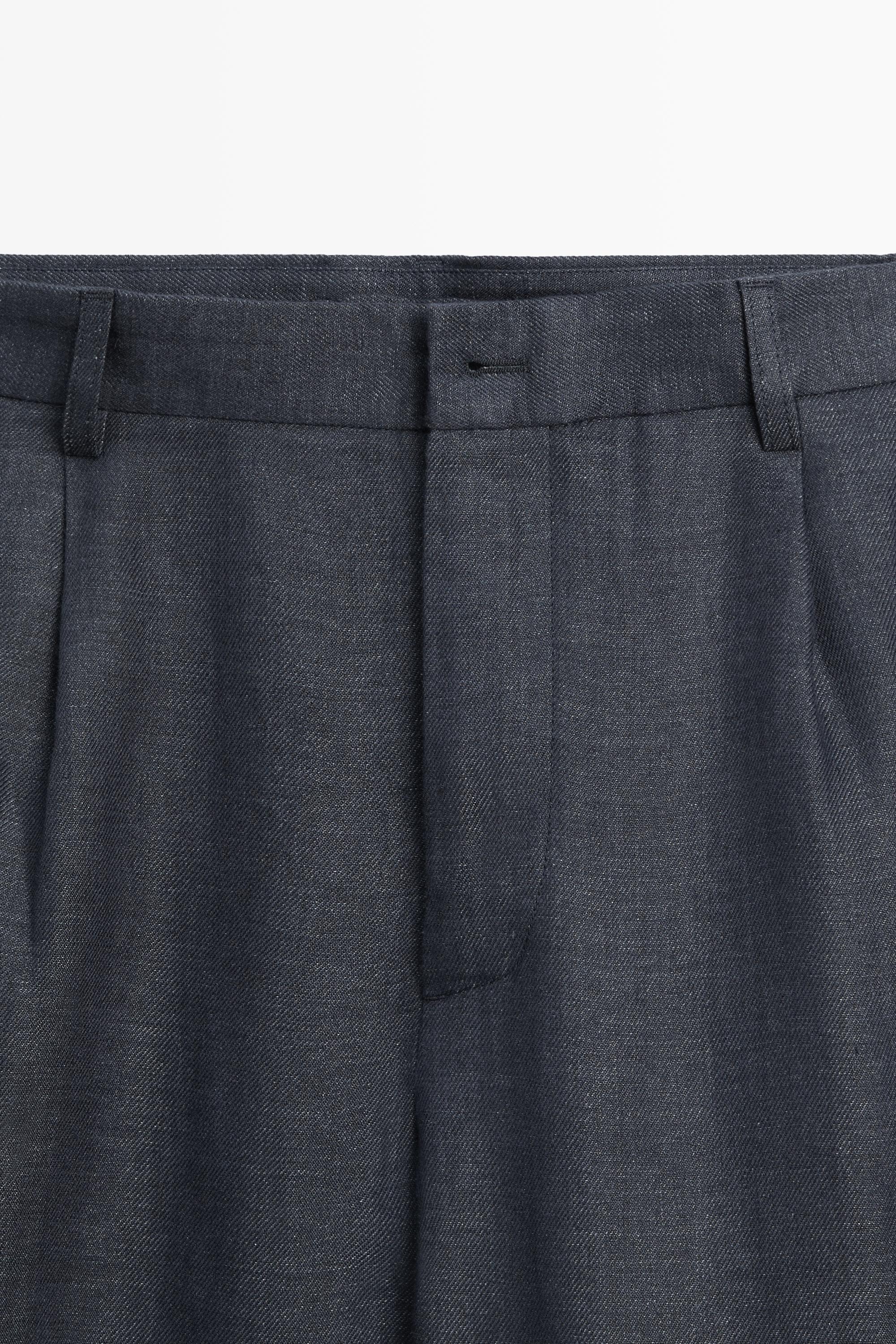 100% linen total look melange trousers